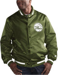 STARTER Mens Varsity Jacket, Green, (Regular)