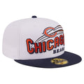 Men's New Era Chicago Bears Retro Swoop 59FIFTY Fitted Hat White/Navy
