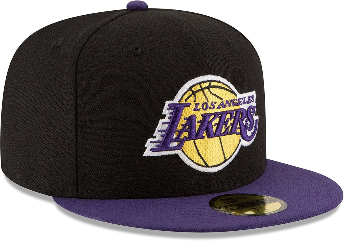 NBA Los Angeles Lakers Men's 2-Tone 59FIFTY Fitted Cap, Black,6 7/8,8