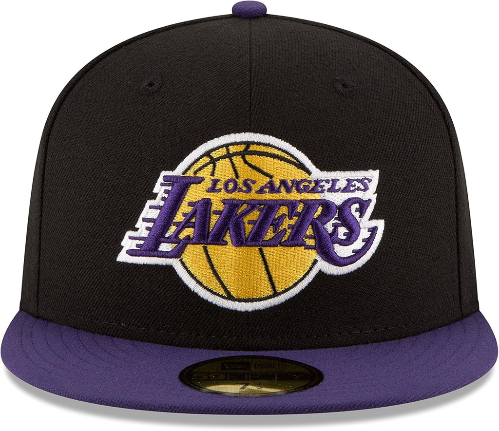 NBA Los Angeles Lakers Men's 2-Tone 59FIFTY Fitted Cap, Black,6 7/8,8