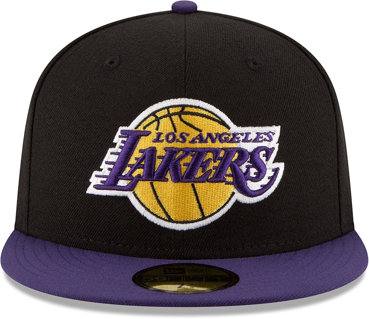 NBA Los Angeles Lakers Men's 2-Tone 59FIFTY Fitted Cap, Black,6 7/8,8