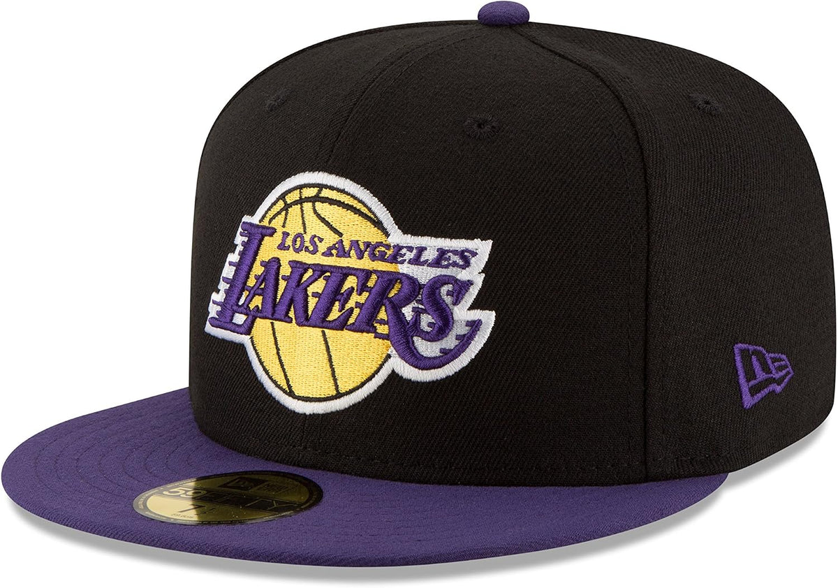 NBA Los Angeles Lakers Men's 2-Tone 59FIFTY Fitted Cap, Black,6 7/8,8