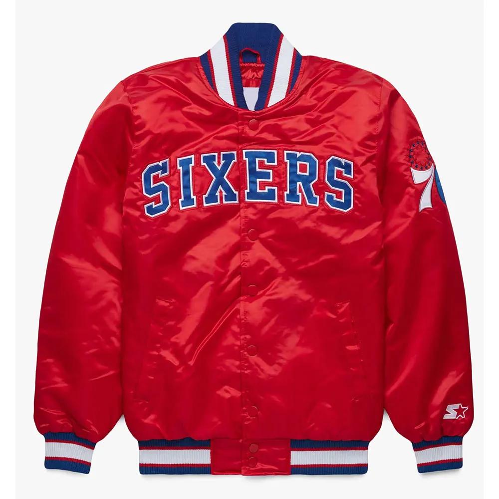 Philadelphia 76ers Starter Satin Bomber Jacket