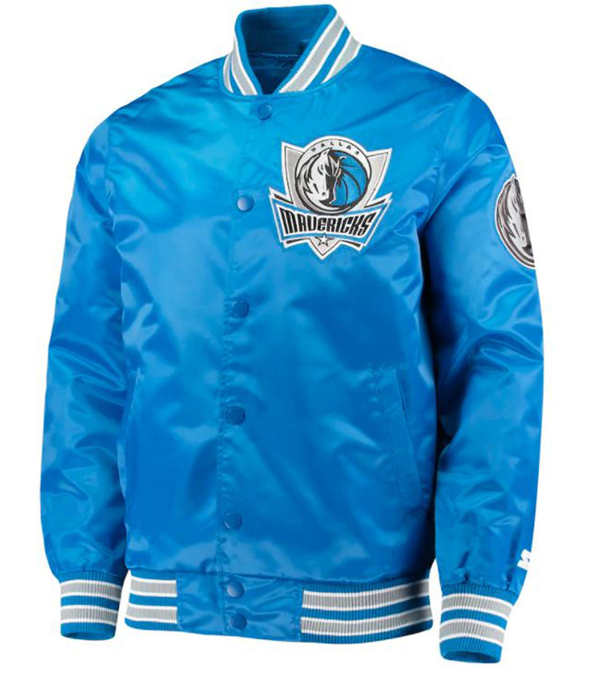 Starter Dallas Mavericks Bomber Satin Jacket Blue