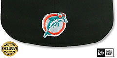 Men's New Era Miami Dolphins THROWBACK NFL SHIELD-BASIC Black-Aqua 59FIFTY Fitted Hat