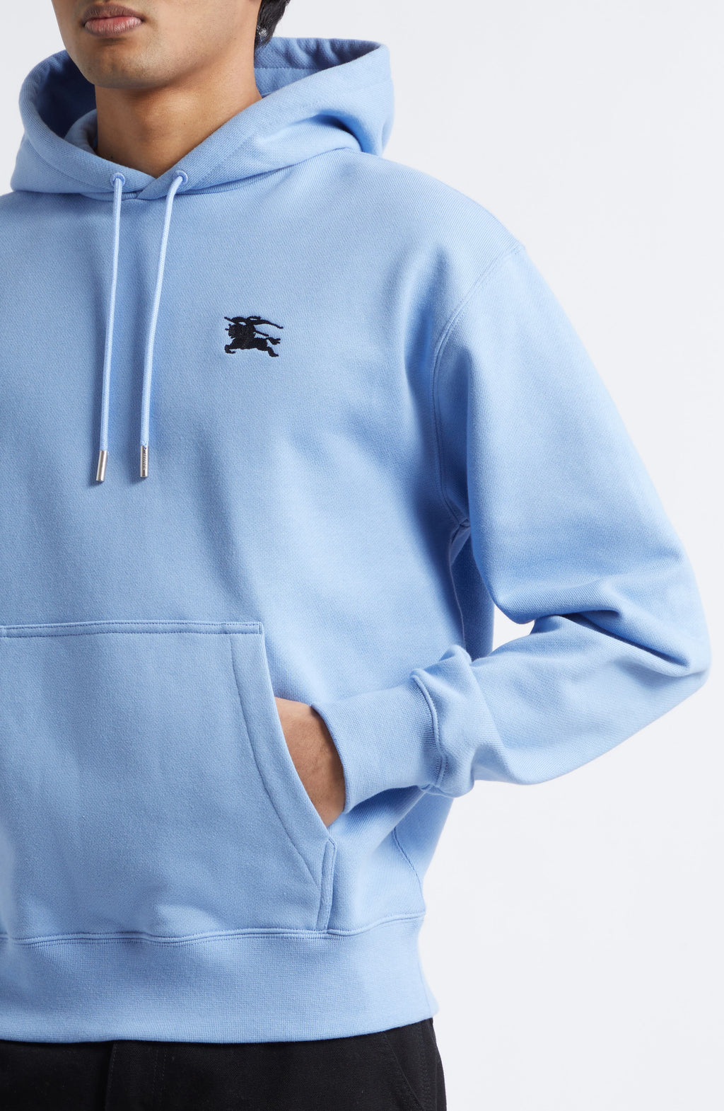 Men's Burberry Reilly EKD Stamp French Terry Hoodie Cornflower Blue