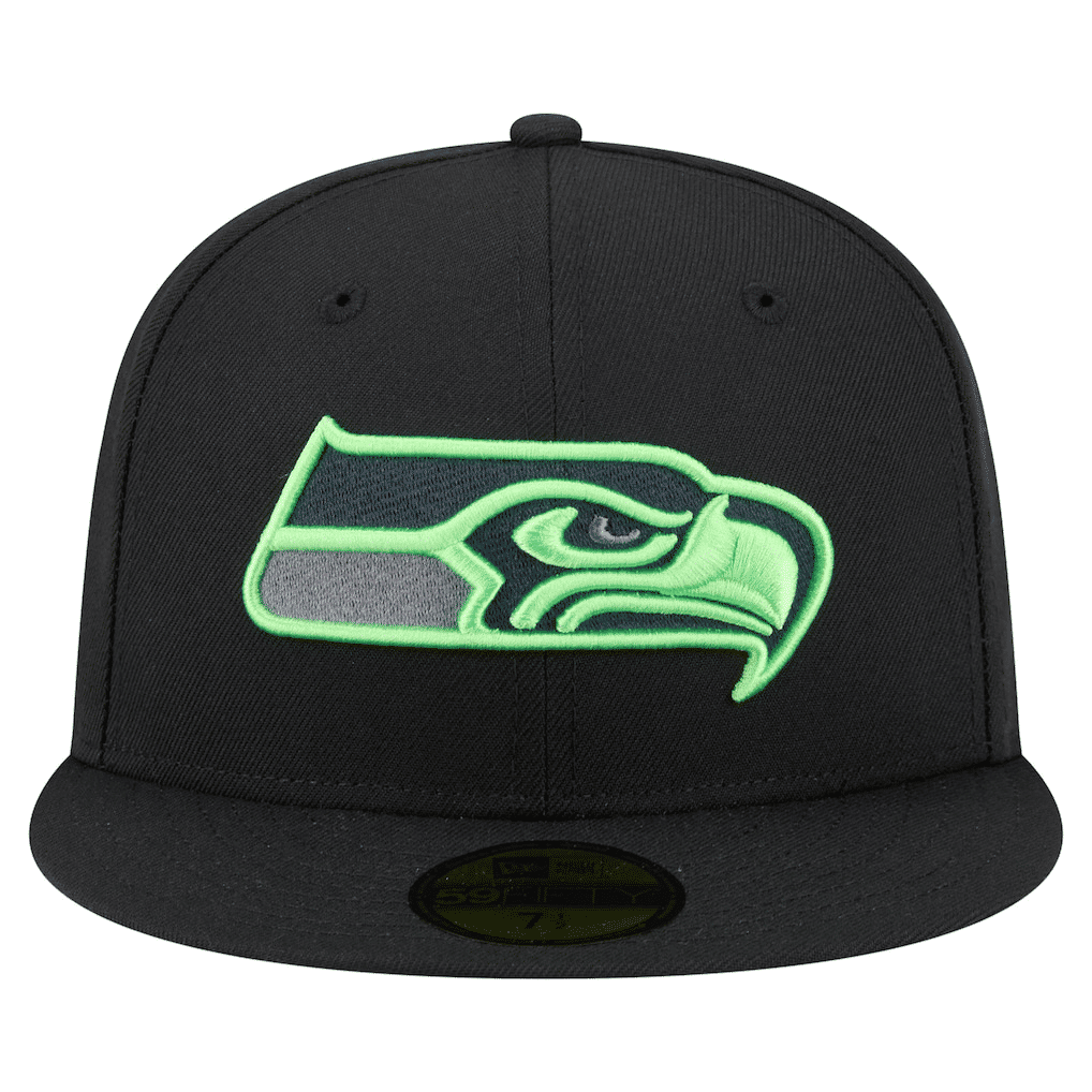 Seattle Seahawks New Era Color Pop 59FIFTY Fitted Hat Black