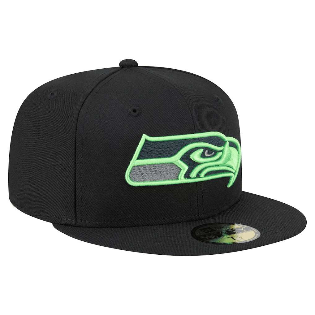 Seattle Seahawks New Era Color Pop 59FIFTY Fitted Hat Black