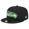 Seattle Seahawks New Era Color Pop 59FIFTY Fitted Hat Black