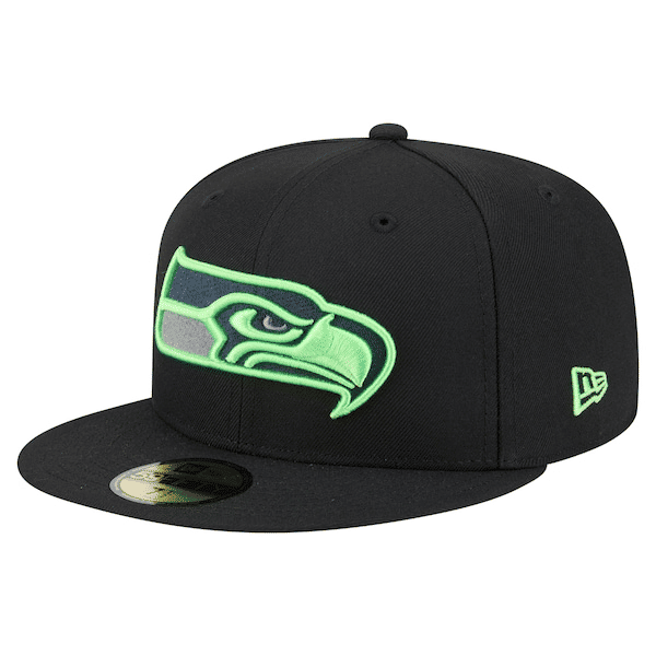 Seattle Seahawks New Era Color Pop 59FIFTY Fitted Hat Black