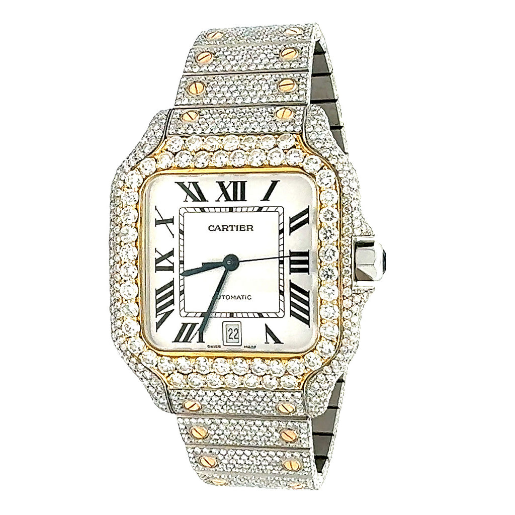 Men's Cartier Santos Two-Tone Diamond Watch 968955