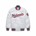 Washington Nationals Satin Varsity Jacket White Red Navy