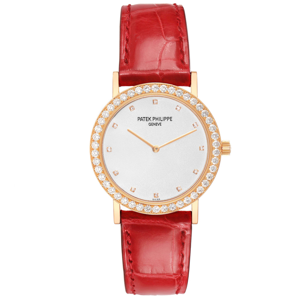 Men's Patek Philippe Calatrava Rose Gold Diamond Watch 5006R