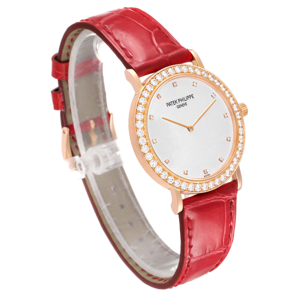 Men's Patek Philippe Calatrava Rose Gold Diamond Watch 5006R