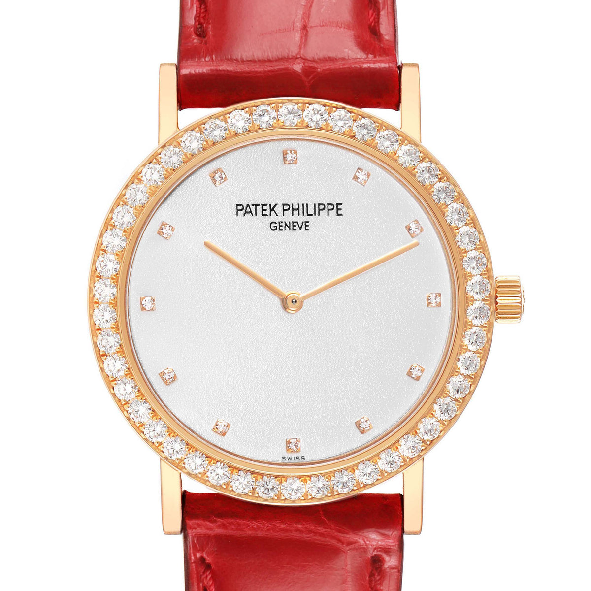Men's Patek Philippe Calatrava Rose Gold Diamond Watch 5006R