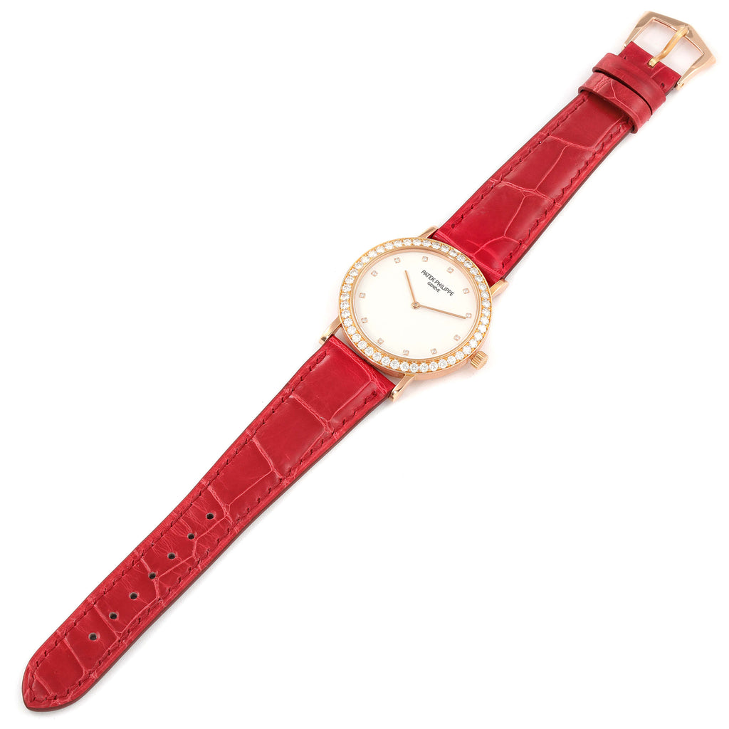 Men's Patek Philippe Calatrava Rose Gold Diamond Watch 5006R