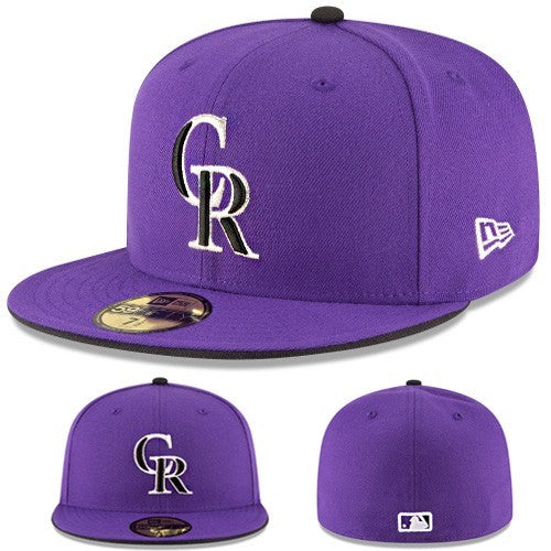 New Era Colorado Rockies Purple Fitted Hat MLB Authentic 2017 On Field ALT2 Cap