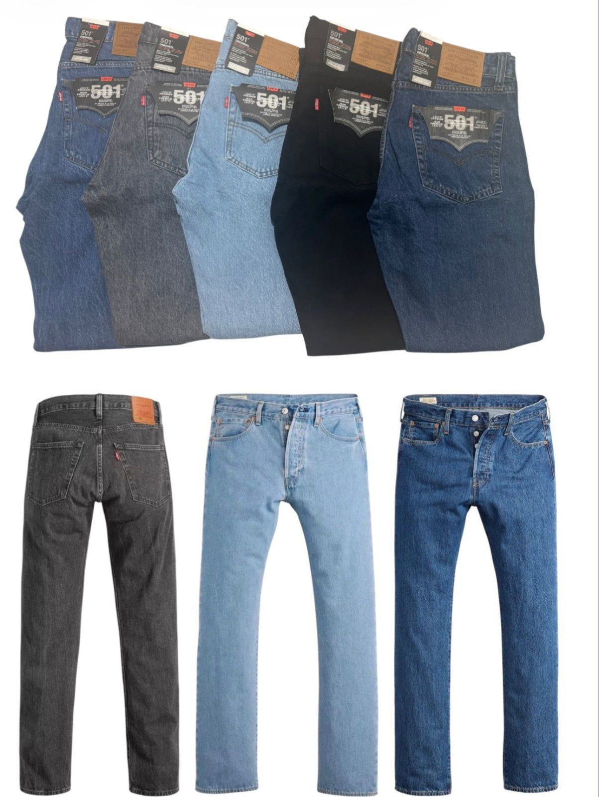 Levi’s 501 Men’s Denim Jeans Original Fit Straight Leg Casual L30 L32