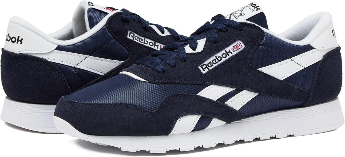 Men's Reebok Classic Nylon 100009276 Running Shoes Navy White New 100% Original