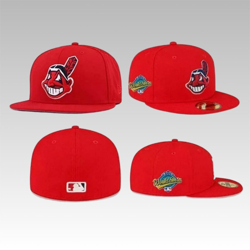 New Cleveland Indians Red 1995 World Series Men's 59FIFTY Fit Cap - 5950 Cap